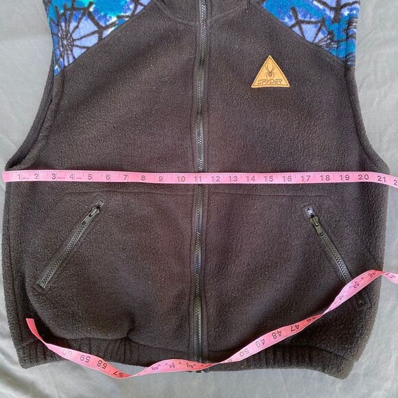 VTG SPYDER Mens M Fleece Vest Rare Web Shoulders 90s Full Zip USA Made - Picture 7 of 10